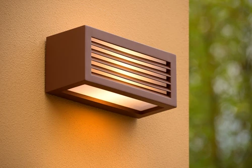 Lucide DIMO - Applique murale Intérieur/Extérieur - 1xE27 - IP54 - Rouille - ambiance 1